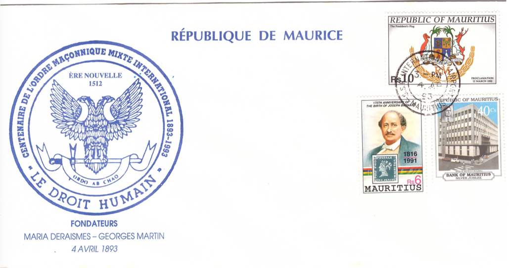 1993 4 April - centenaire de l'ordre maconnique mixte international