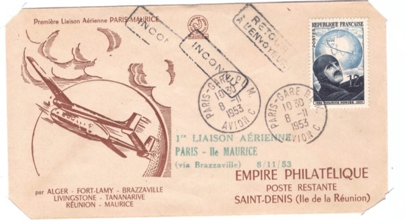1er liasion aerienne Maurice France 1945