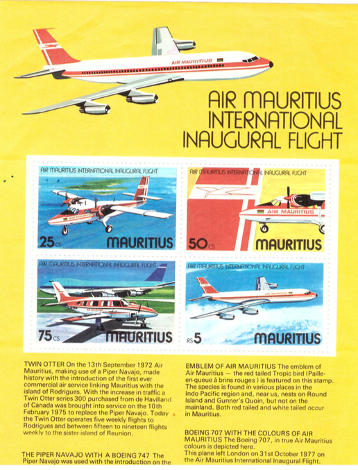 miniature sheet Air Mauritius